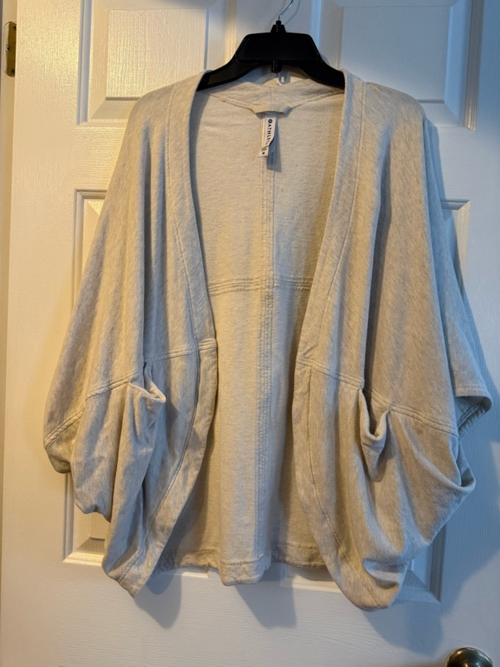 Athleta Cream Open-Front Cocoon Cardigan, Sz M